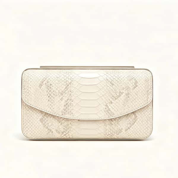 Faux Python Leather Clutch